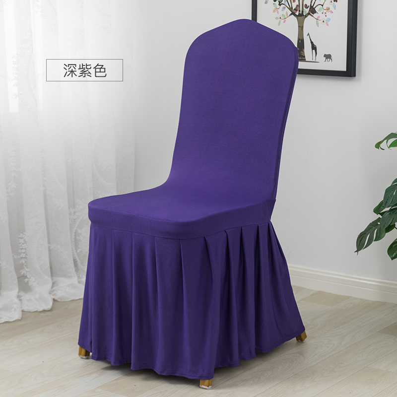吕字家具-白色长百褶裙弹力椅套酒店饭店椅子套罩餐厅宴会婚庆餐椅垫凳子套详情15