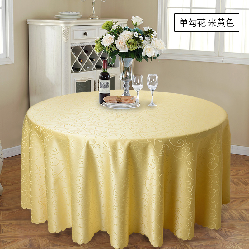 吕字家具-酒店桌布布艺定制圆形餐桌布长方形饭店餐厅欧式大圆桌桌垫台布详情1