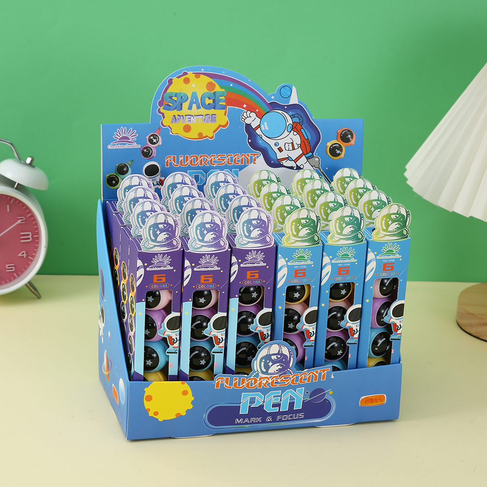 Five-color astronaut shaped spliced highlighter key marking pen pic 1