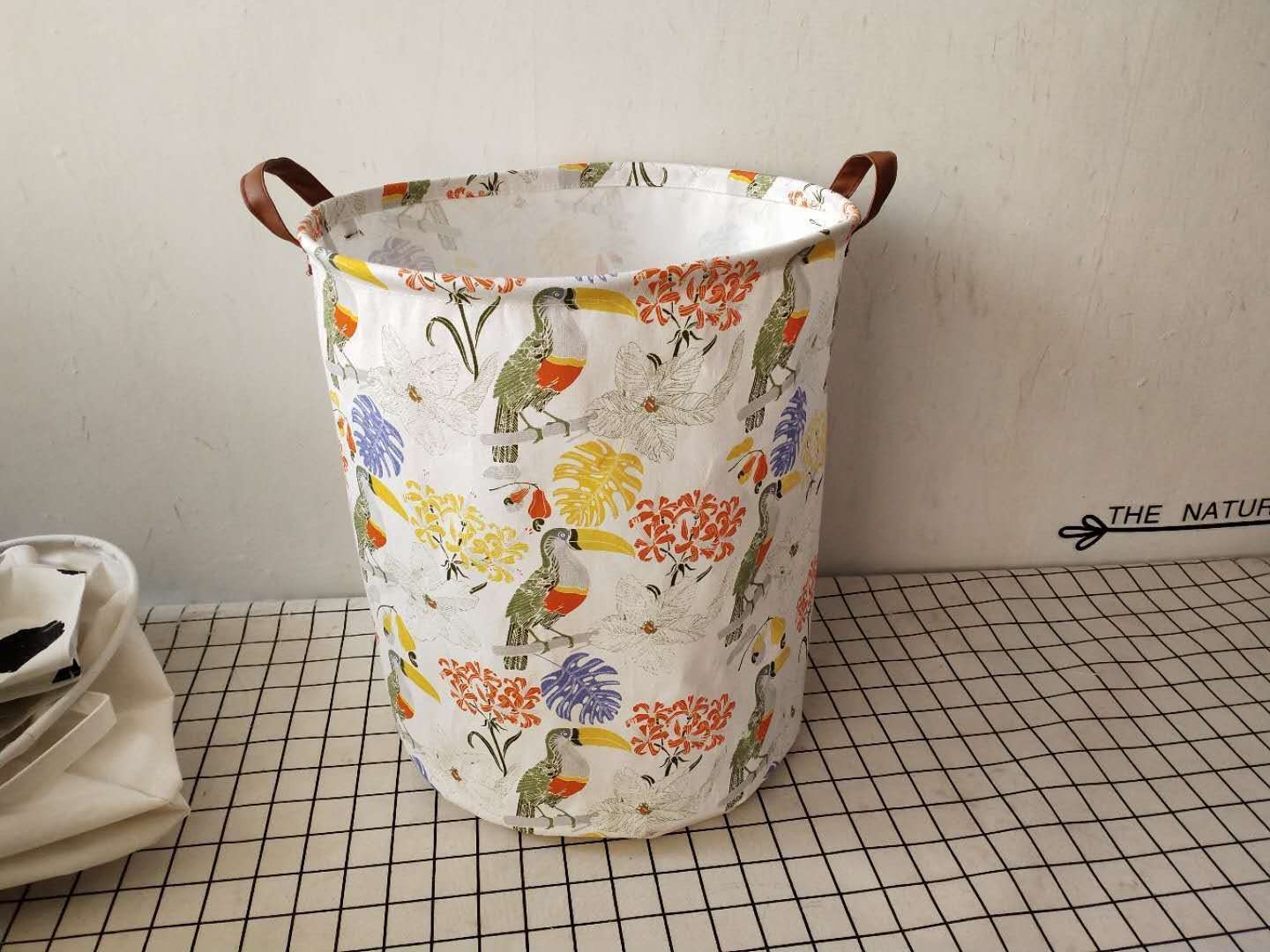 印花收纳袋，收纳场景，书房，客厅，阳台，卧室，棉麻材质详情3