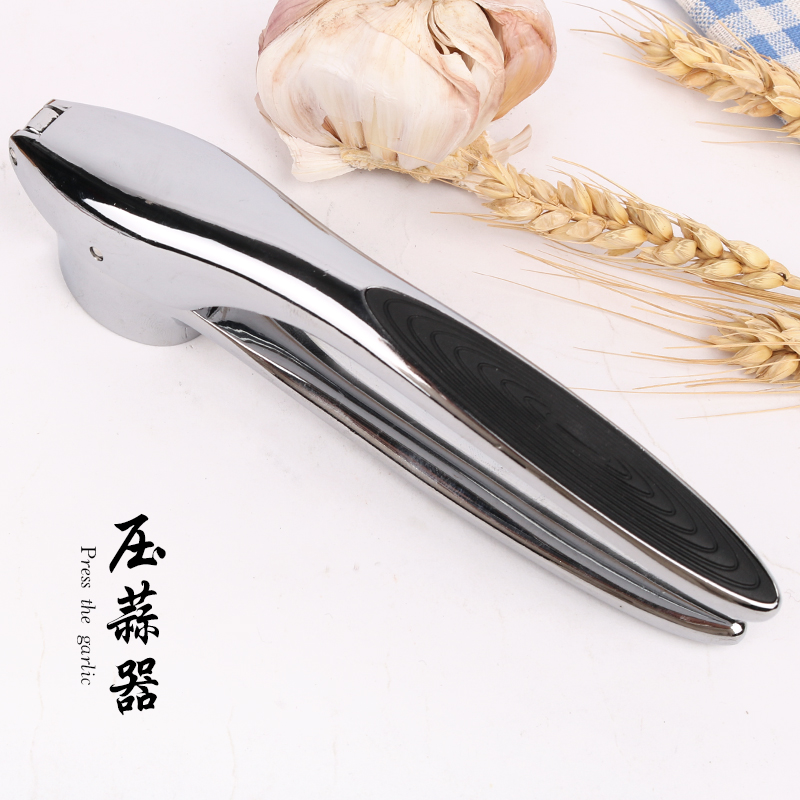  亚马逊新款不锈钢色厨房蒜泥器大号手动 压蒜器套装厨房小工具详情1