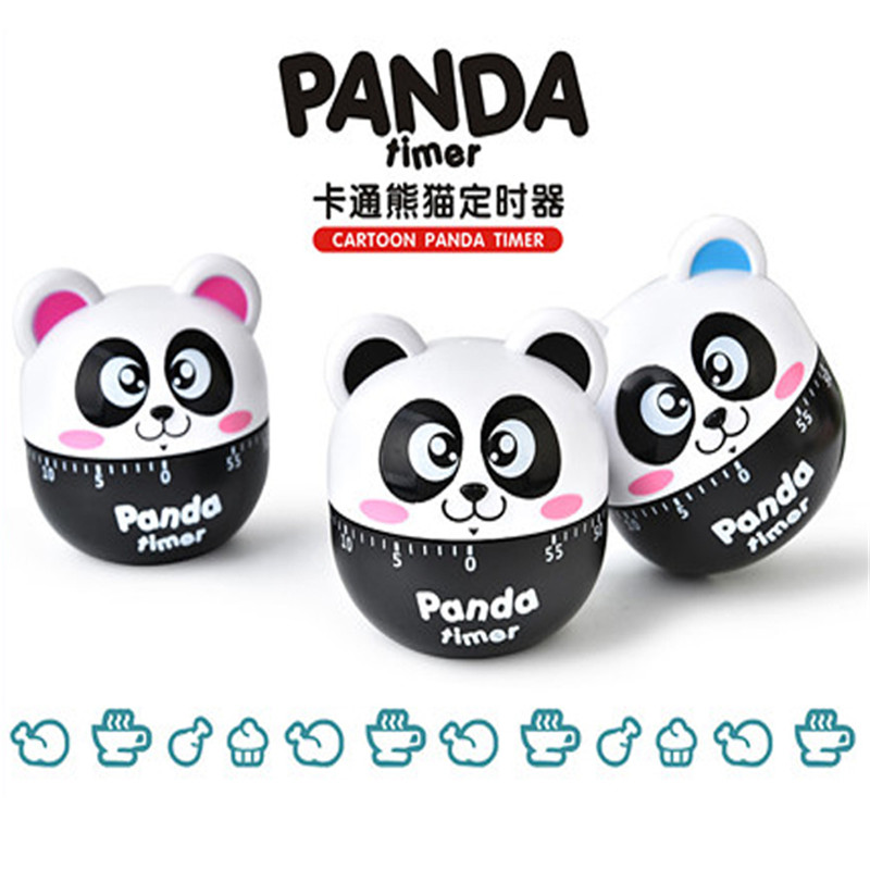 机械计时器RB-508新款卡通熊猫定时器可爱呆萌厨房美容午睡计时器