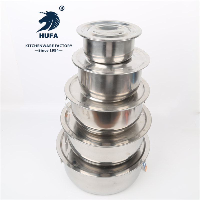 Stainless steel cooking pot with steel lid five piece cooking pot with stainless steel cooking pot with metal cooking pot with metal cooking pot kitchen utensils soup pot with lid Thai cooking pot details Picture