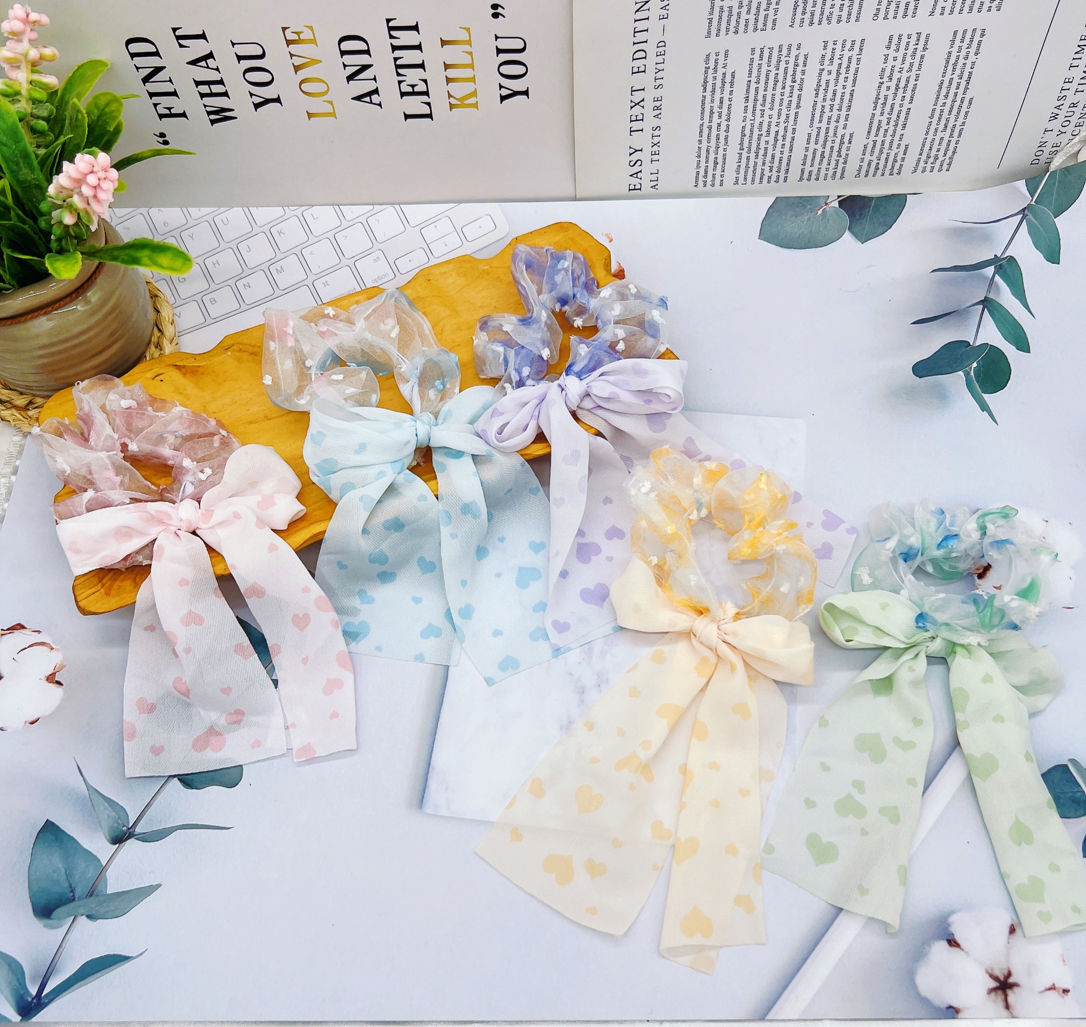 Net red new advanced silk bow hair flower women's headwear high-end head rope net red new advanced sense zama horse thumbnail
