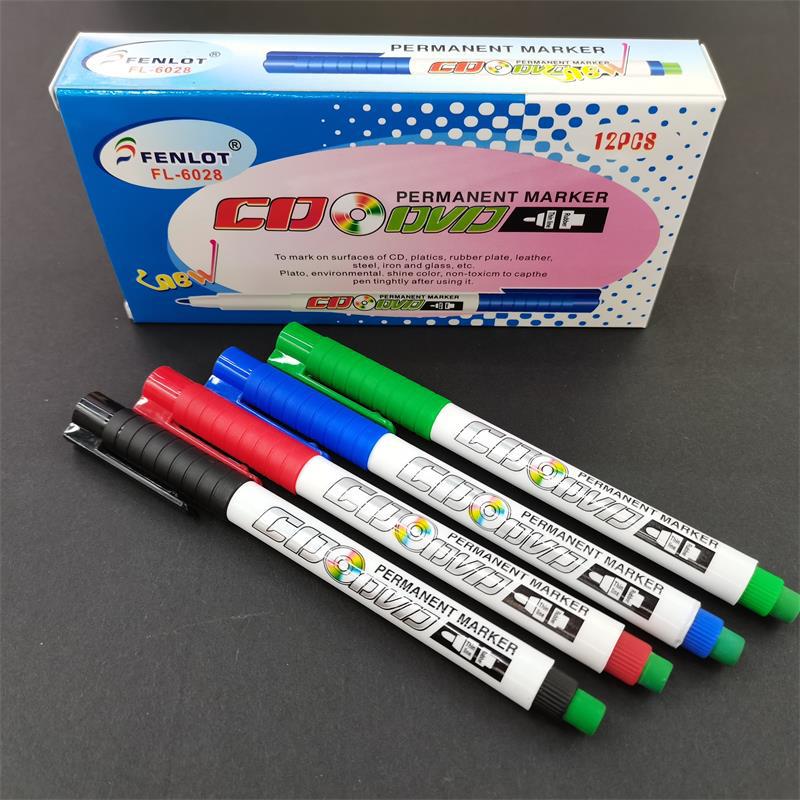 FENLOT marker pen wholesale black oiliness marker pen express logistics pen red blue green CD small head pen stationery pen thumbnail