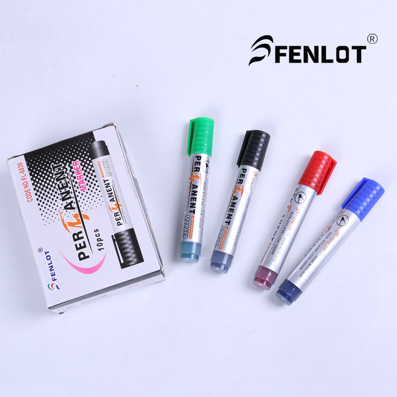 FENLOT marker black oil-based big head pen large volume ink direct liquid logistics shipping mark pen red and blue marker thumbnail