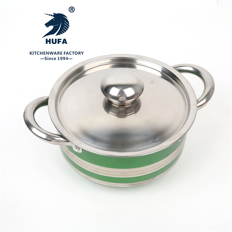 Stainless steel cooking pot, steel cover, colored cooking pot, three-piece set, four-piece set, stainless steel cooking pot, metal cooking pot, kitchen utensils, soup pot, foreign trade details Picture