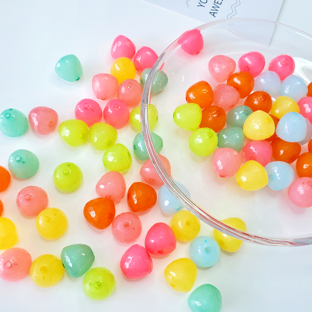 Wholesale 14mm Spring color acrylic beads children diy handmade beaded jelly round beads candy color for jewelry making