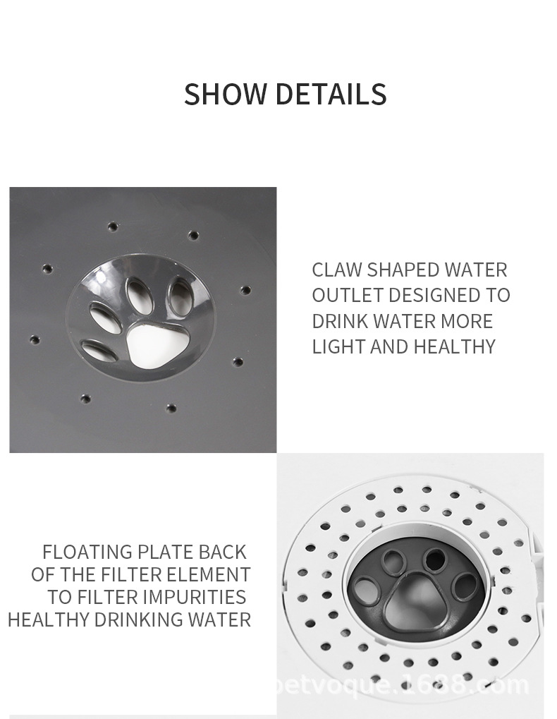 新款防溅水狗狗喝水碗不湿嘴猫咪水盆自动饮水器漂浮大容量饮水器详情5