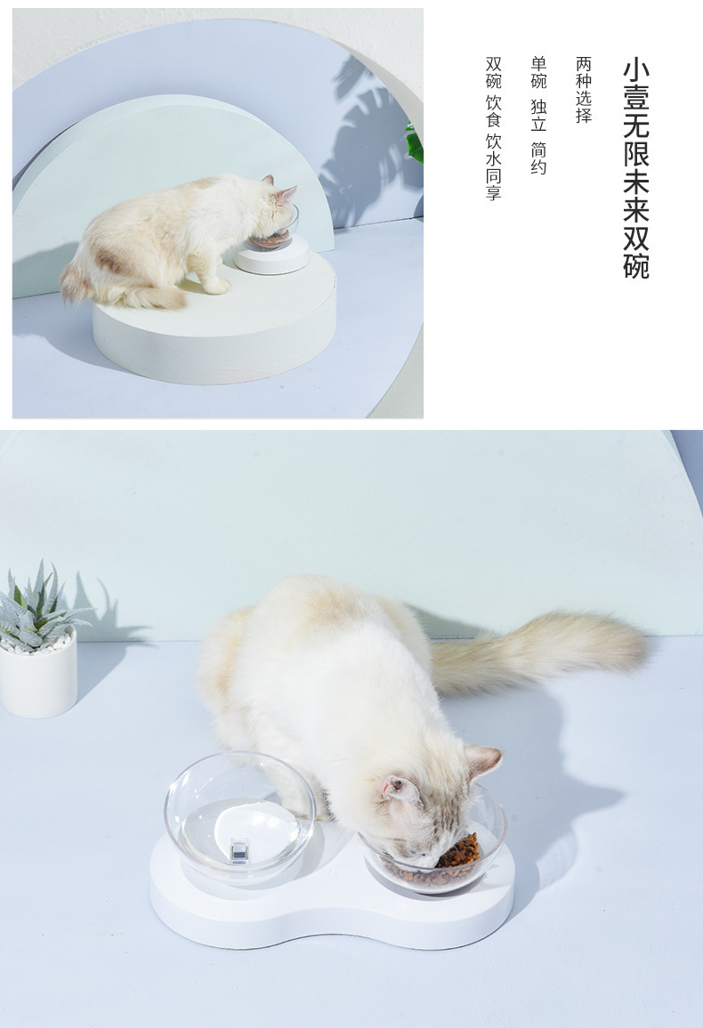 Xiaoyi's new cat bowl is an adjustable 20° slanted transparent pet product, a cat food bowl, a water dispenser, and a double bowl for water, food and cats pic 16