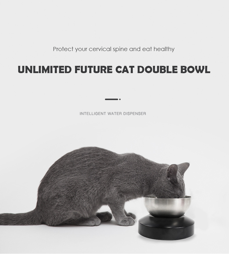 Xiaoyi Future Cat Bowl, adjustable bowl, single bowl for drinking, pet supplies, slanted stainless steel cat and dog food bowl pic 1