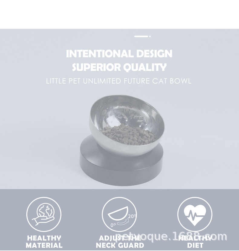 Xiaoyi Future Cat Bowl, adjustable bowl, single bowl for drinking, pet supplies, slanted stainless steel cat and dog food bowl pic 3