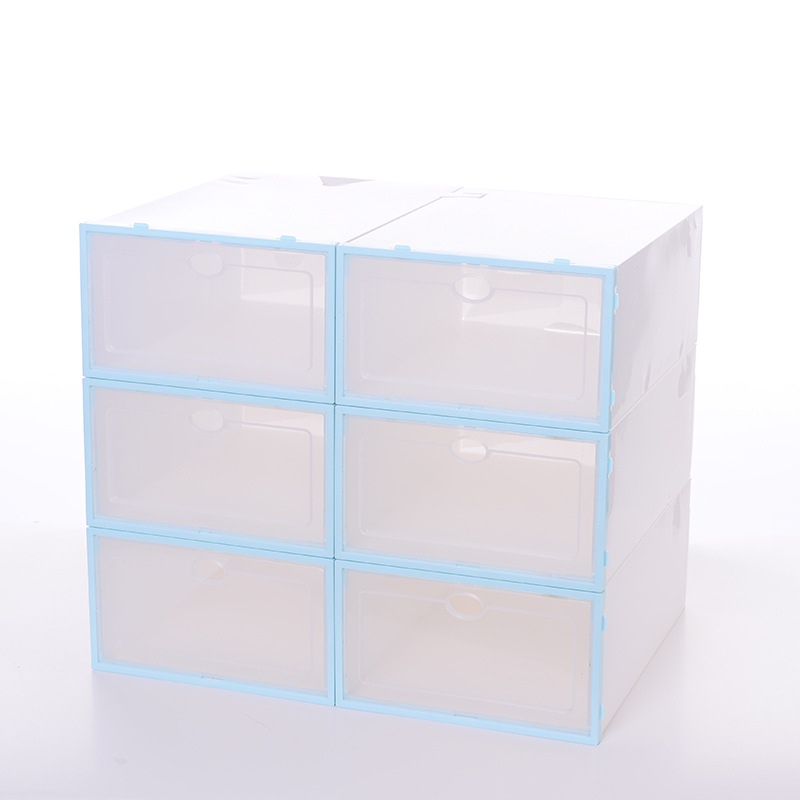 Clear plastic shoe storage box