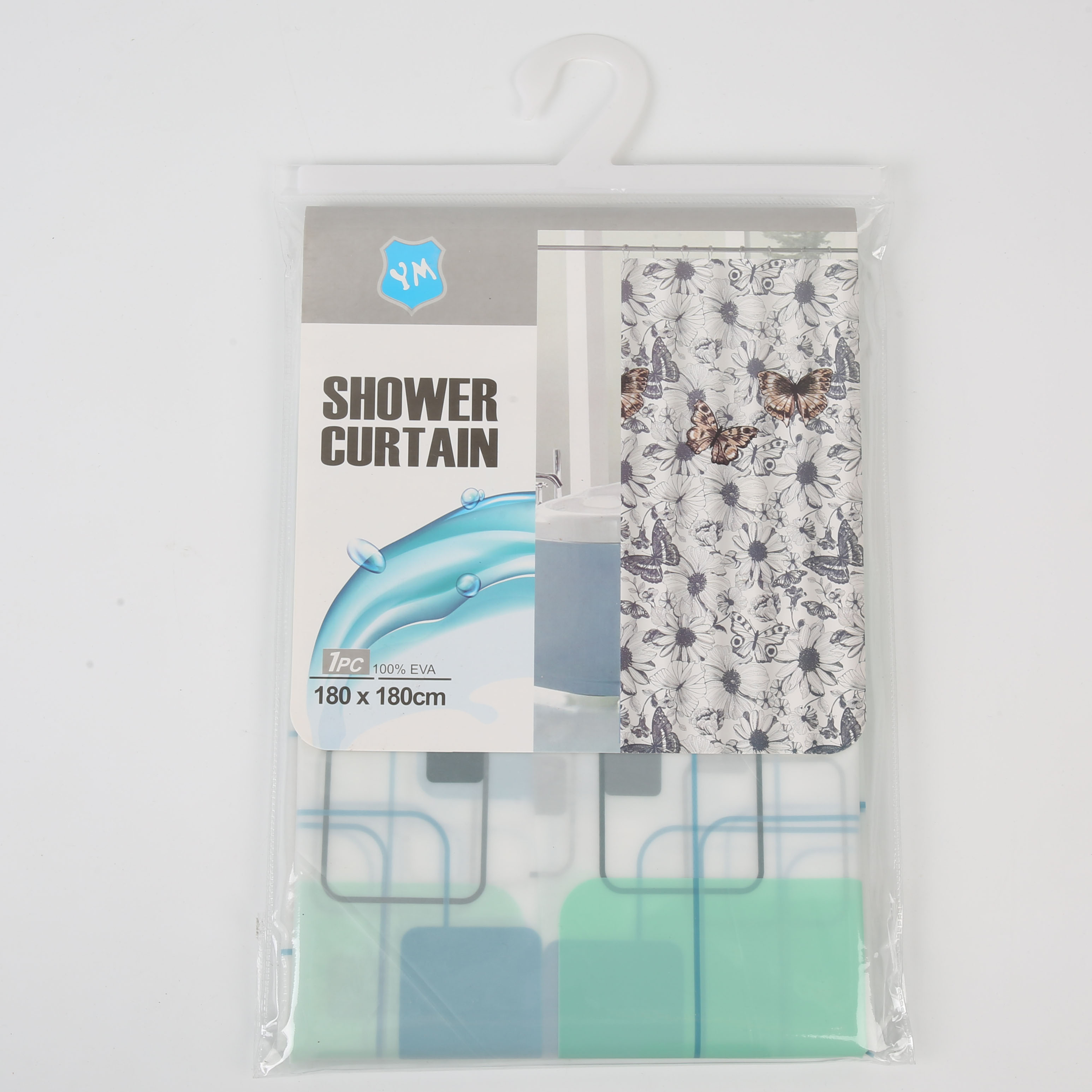Bathroom shower curtain mildew proof waterproof bath curtain set no perforation bathroom partition curtain door curtain window hanging curtain shallow thumbnail