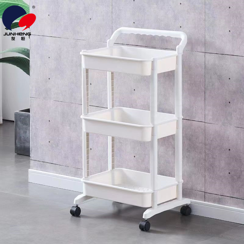 Bathroom storage rack, floor-standing multi-layer trolley, washbasin, toilet storage, kitchen vegetable basket, bathroom storage rack details Picture