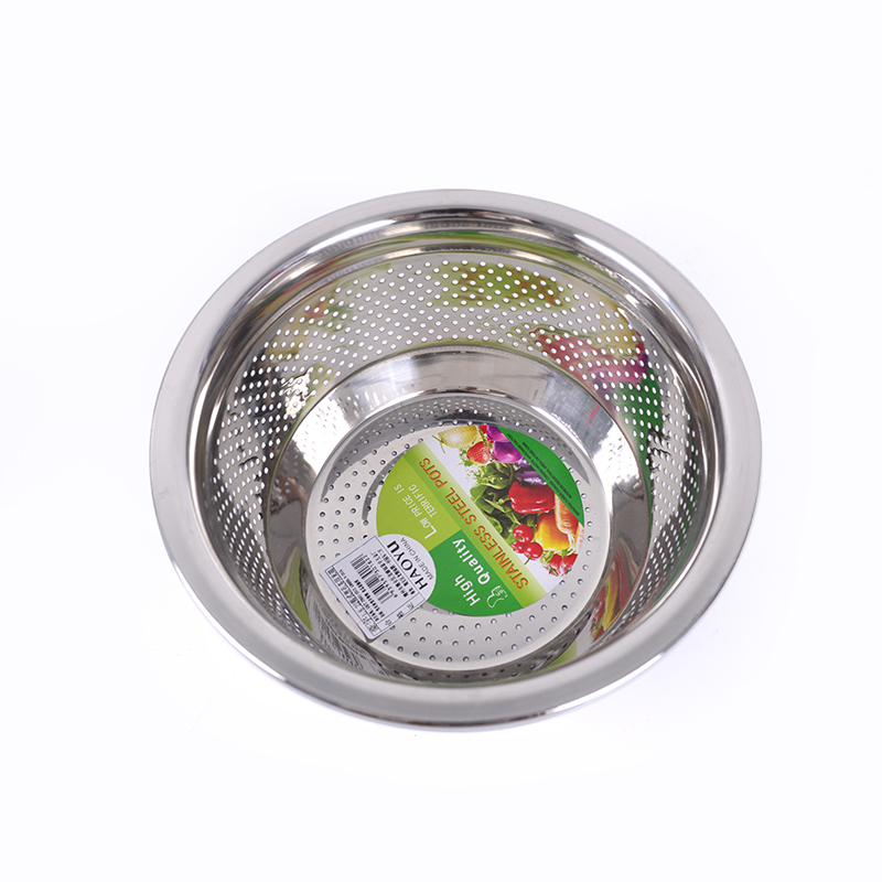 ZHENLONG Stainless Steel Versatile Colander Rice Fruit Washing Bowl Strainer Colander Set for Kitchen Specification drawing