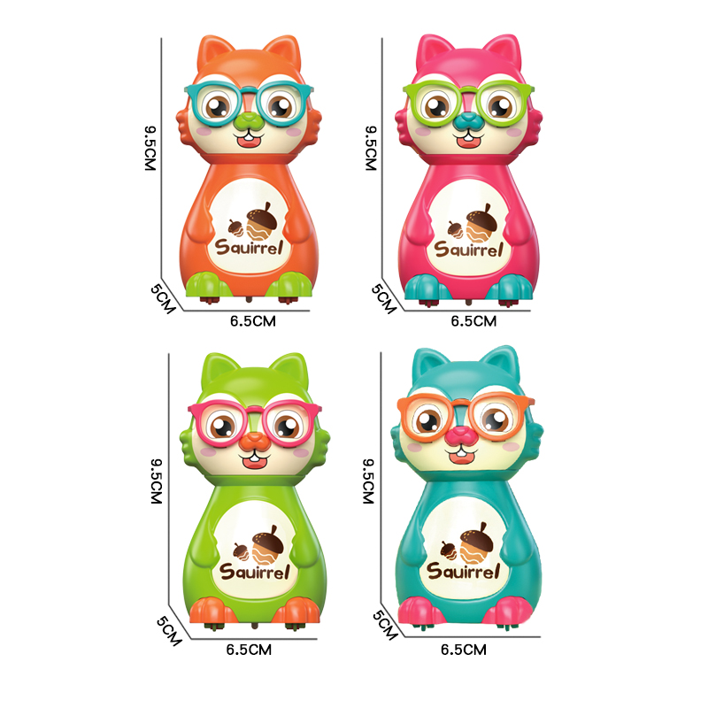 Star Children's Cartoon Squirrel Press Power Toys Source Factory Wholesale Display Box Night Market Stall Toys Item Picture