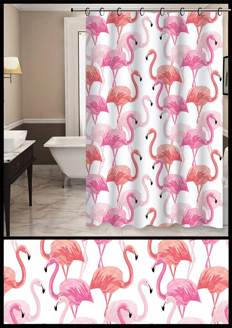 Bath curtain, mildew proof, waterproof bath curtain set, perforation-free bathroom partition curtain, door curtain, window curtain, white powder