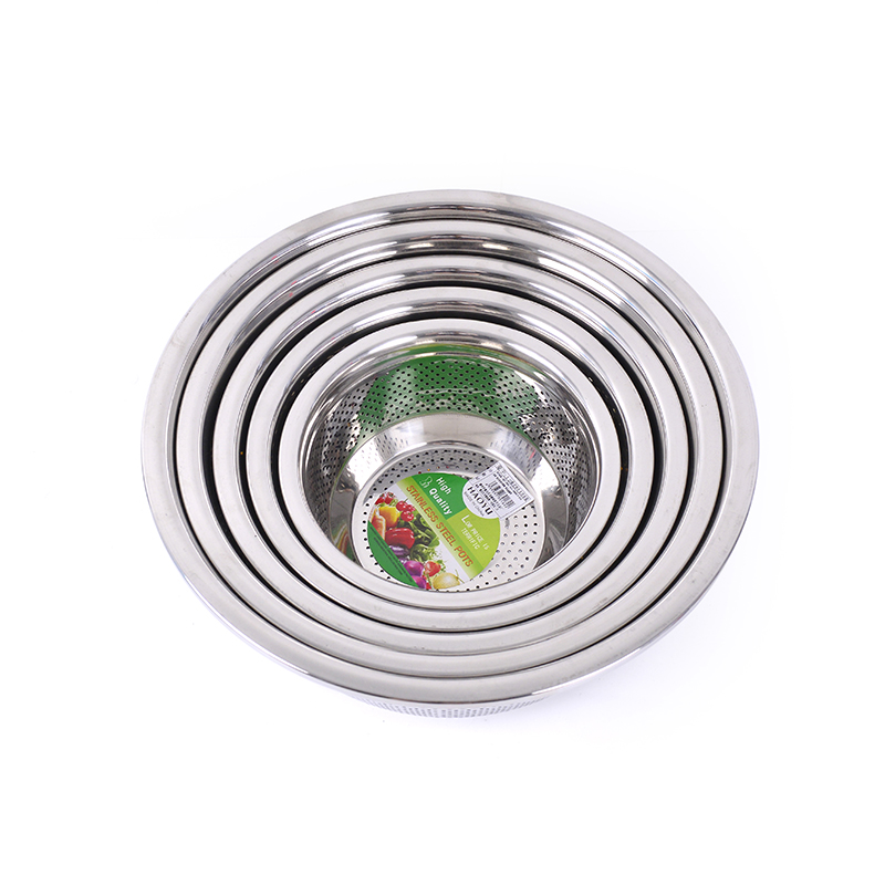 ZHENLONG Stainless Steel Versatile Colander Rice Fruit Washing Bowl Strainer Colander Set for Kitchen full figure