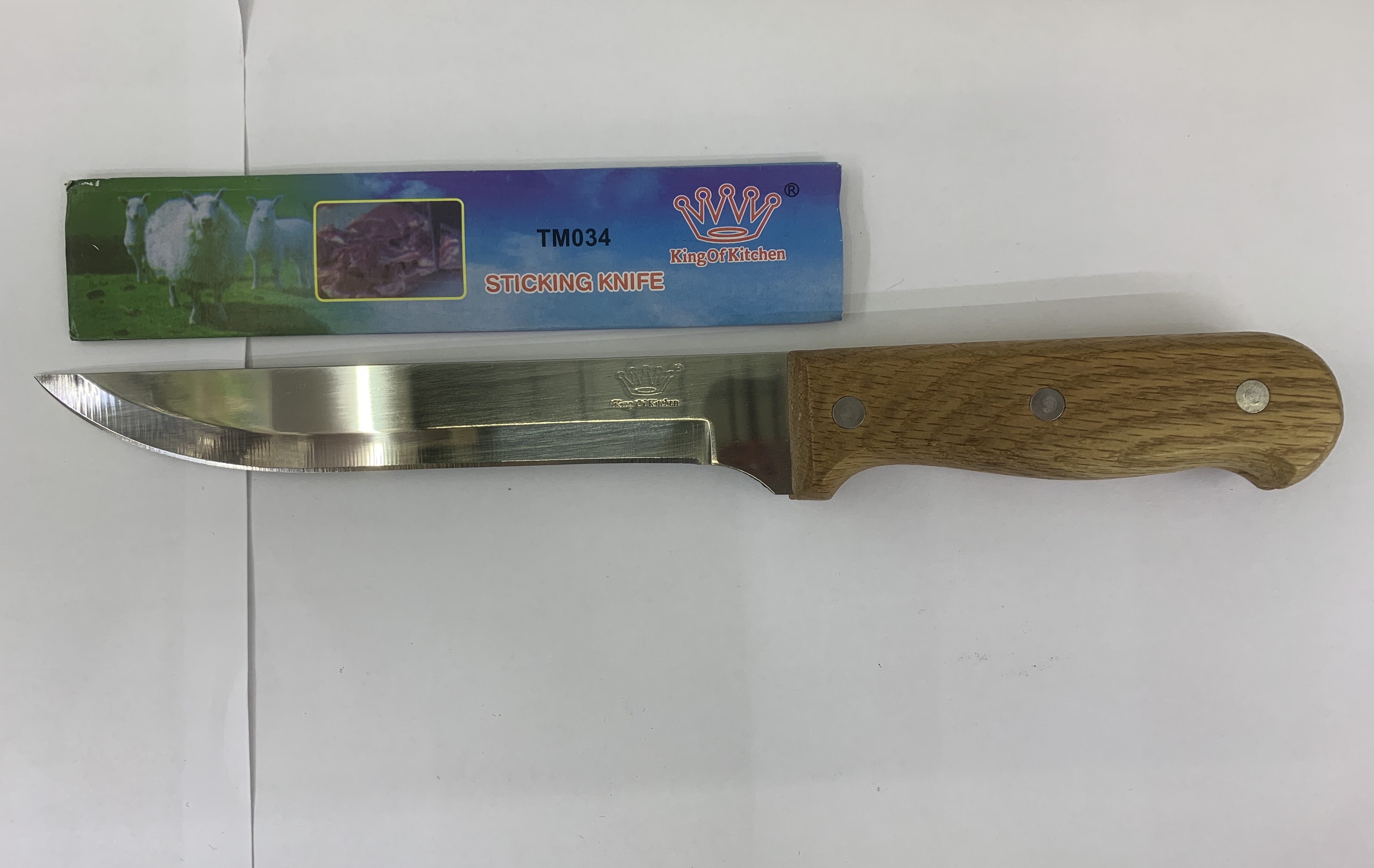 木柄不锈钢厨刀 屠宰刀 详情6
