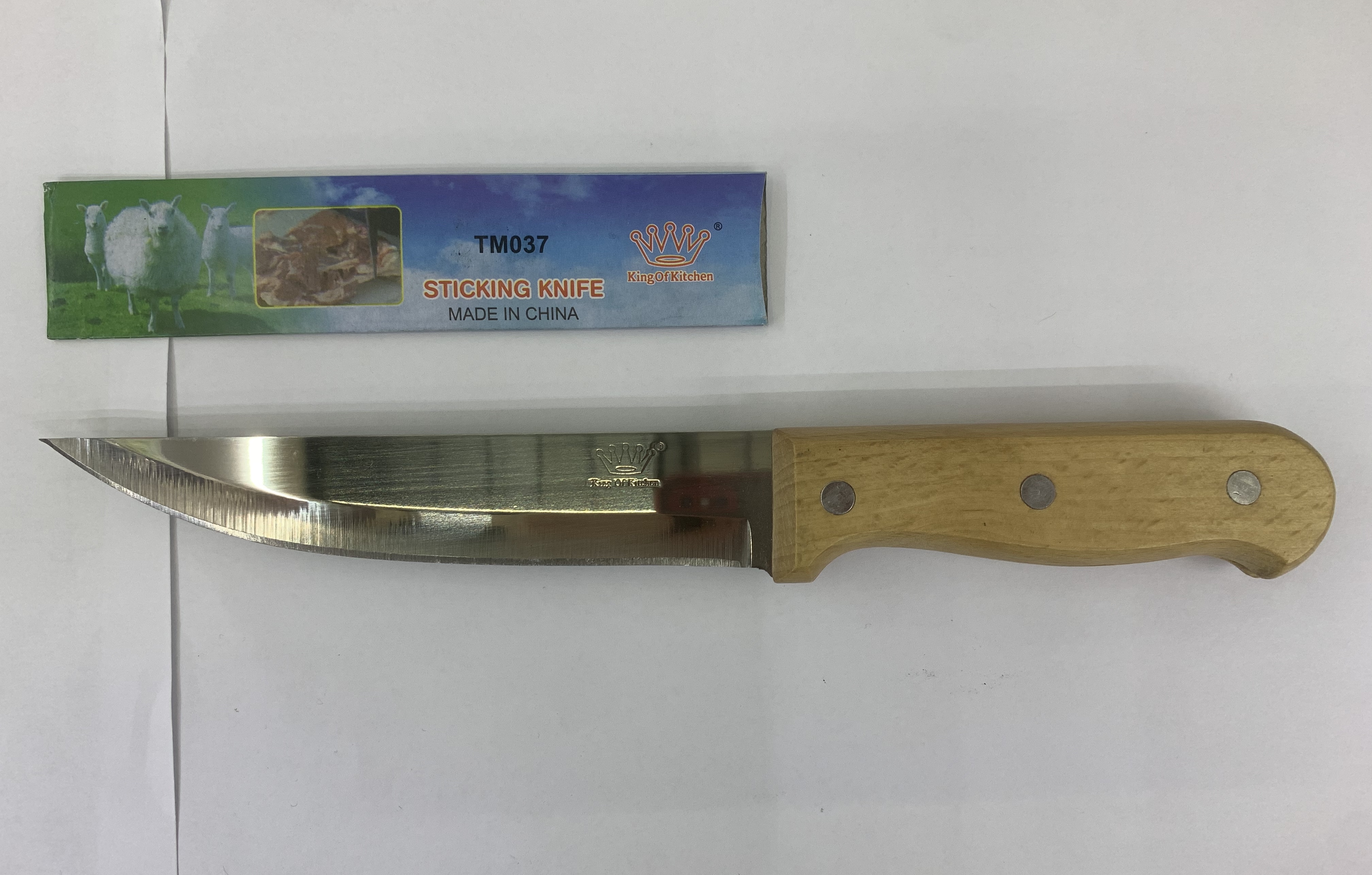 木柄不锈钢厨刀 屠宰刀 详情5