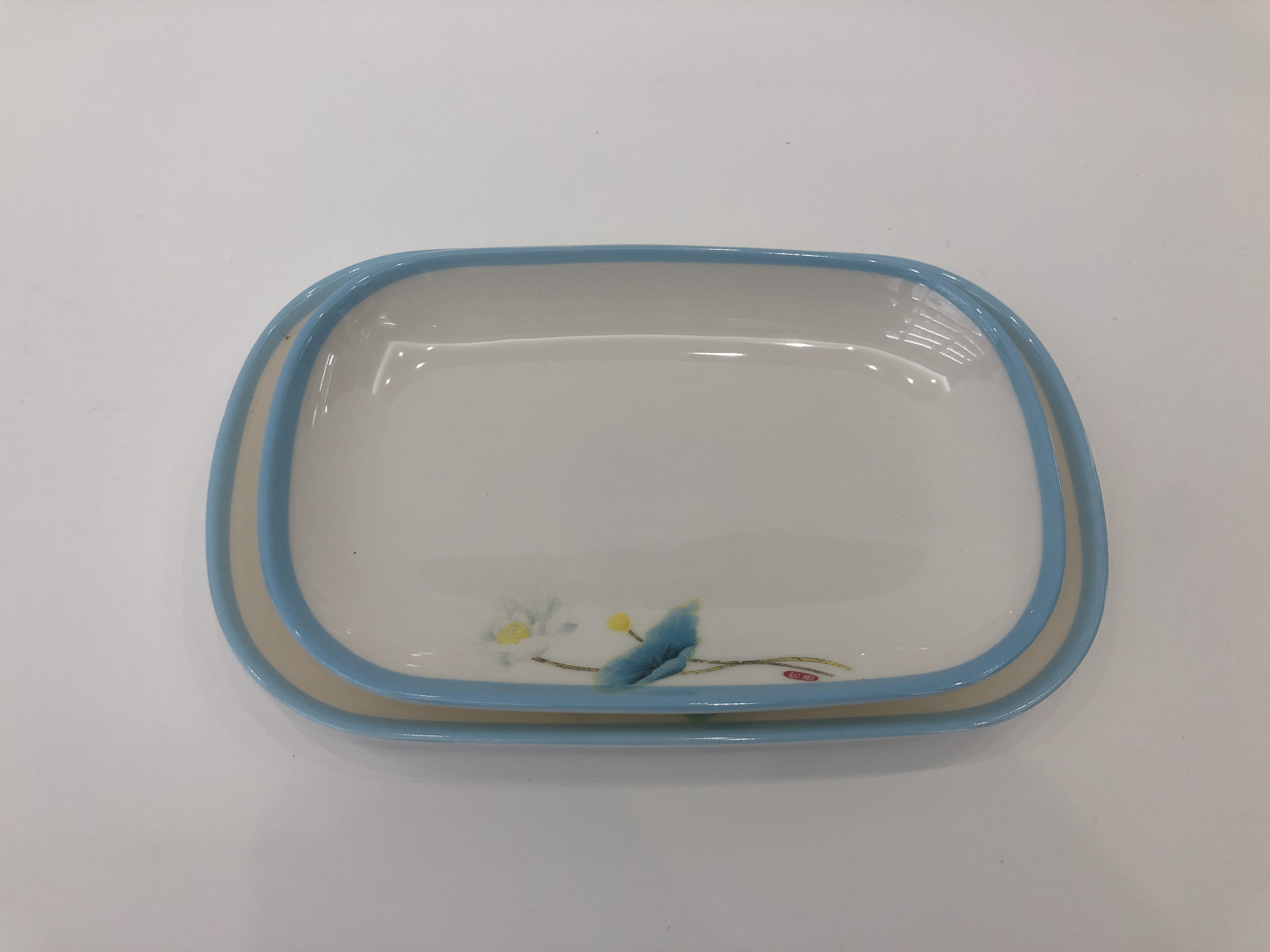 Melamine plate imitation porcelain tableware plastic tableware Hotel tableware dish frosted dish cold dish Auspicious flower flat plate square plate hot pot plate towel plate