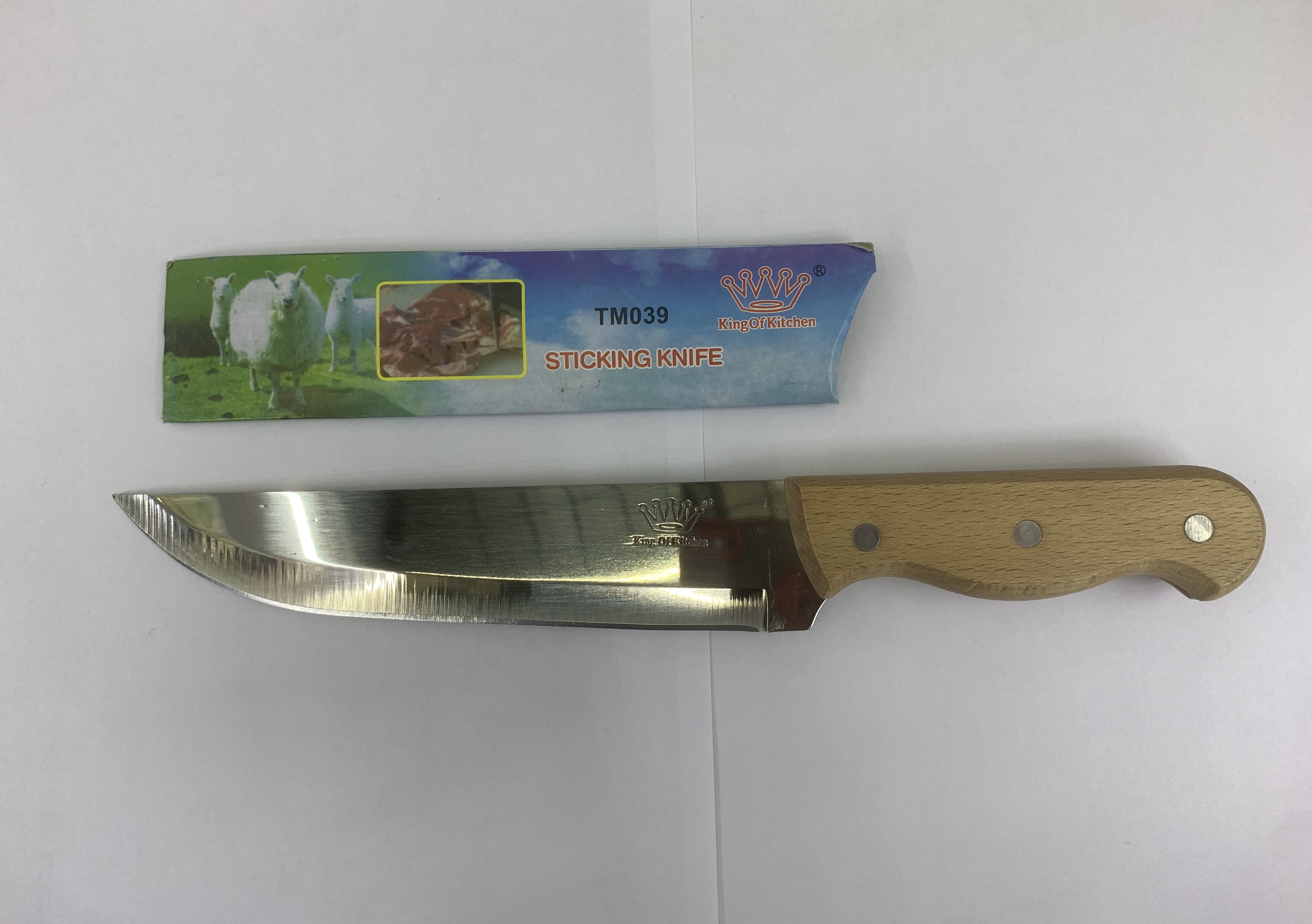 木柄不锈钢厨刀 屠宰刀 详情2