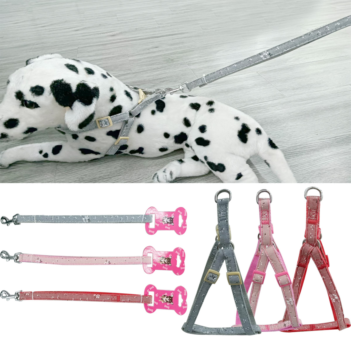 Pet Supplies Snowflake Cloth Puppy Leash Teddy Pomeranian Golden Retriever Dog Leash Cute Simple Chest Strap Dog Leash