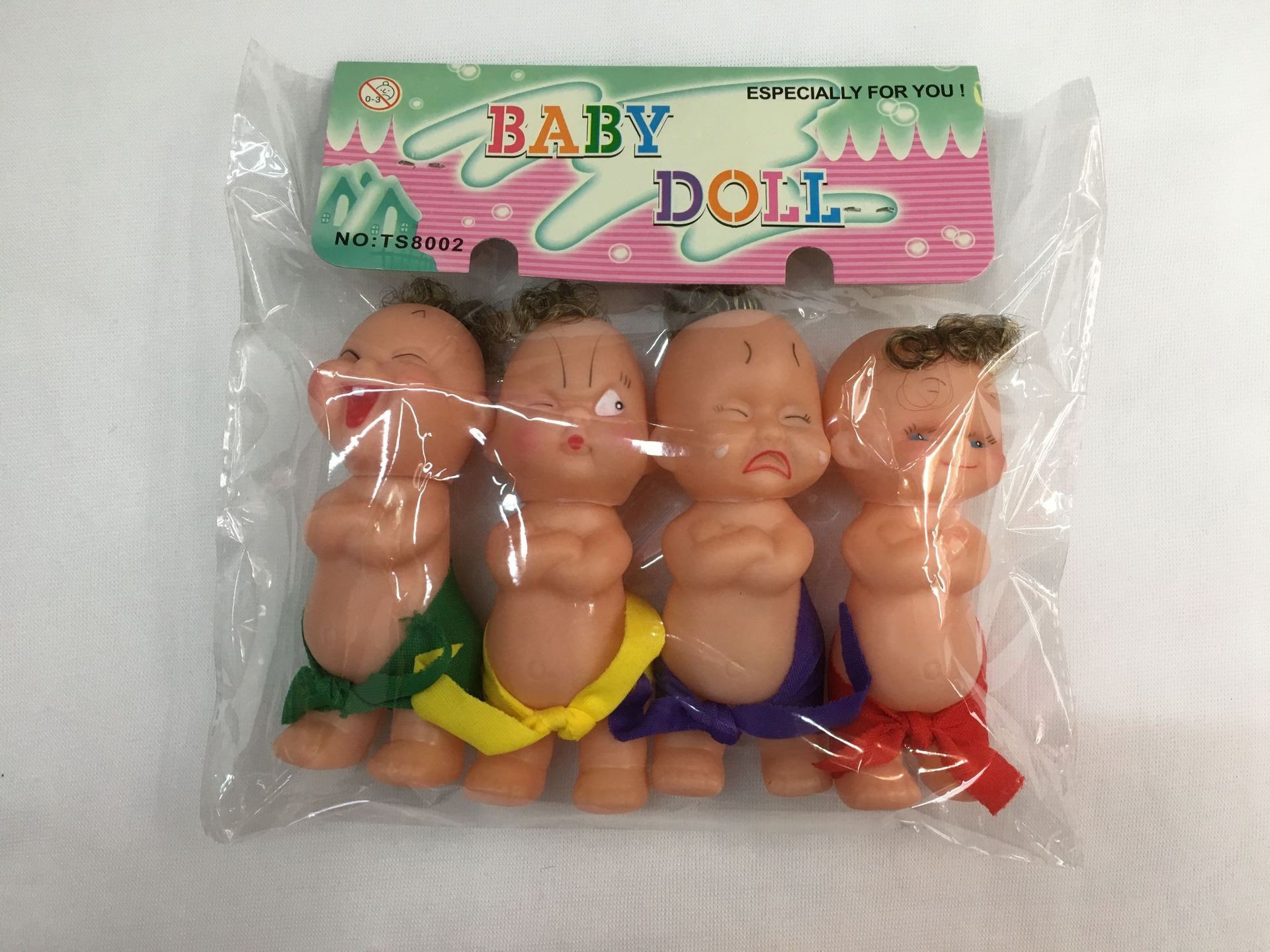 娃娃喜怒哀乐塑胶儿童表情娃 四胞胎玩具OPP袋加卡头详情9