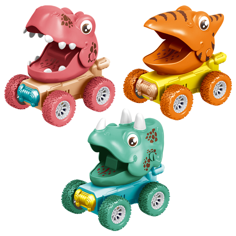 Collection Star Children Card Press Dinosaur Inertia Car Toy Source Factory Wholesale Display Box Night Market Stall Toys Item Picture