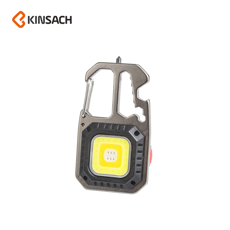 Amazon sells rechargeable COB white red yellow light tail magnet keychain mini working mountaineering camping light
