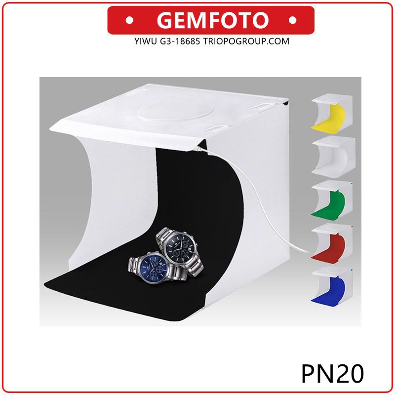 GEMFOTO PN20 ortable foldable 20*20*20cm 360 degree photo shooting soft light box photographic tent studio photobox full figure