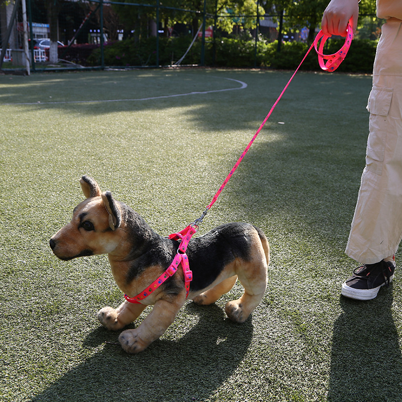 New Dog Chain Decals Dog Leash Economical Pet Leash Polyester Printed Chest Strap Wholesale Specification drawing
