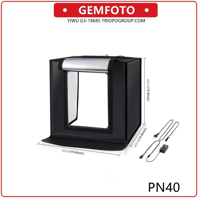 GEMFOTO PN40 40cm Folding Portable Dimmable Photo Lighting Studio Shooting Tent Box Kit with 6 Colors Back full figure