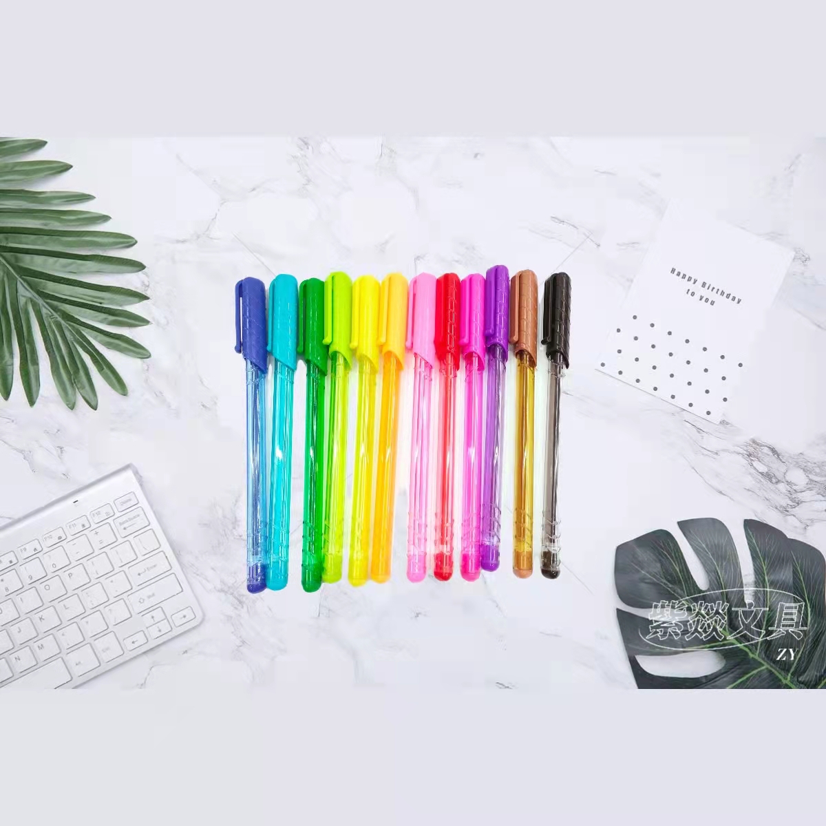 Colorful creative ballpoint pens, PVC writing pens, office signature pens, school supplies details Picture