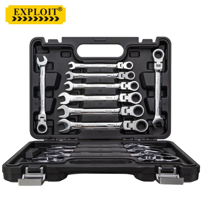 Adjustable Ratchet Wrench Combination Set 12Piece 834355