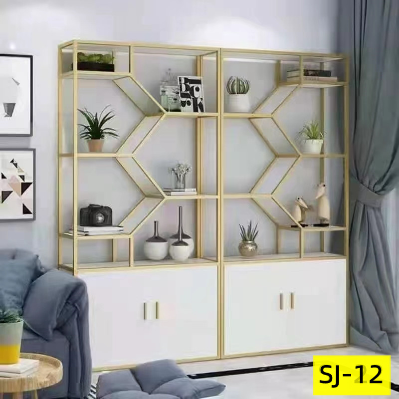 Lv Character Furniture - Office Partition Shelving Multi-Layer Storage Shelf Screen Cabinet Display Shelf Display Shelf Iron Art Flower Shelf Antique Shelf details Picture