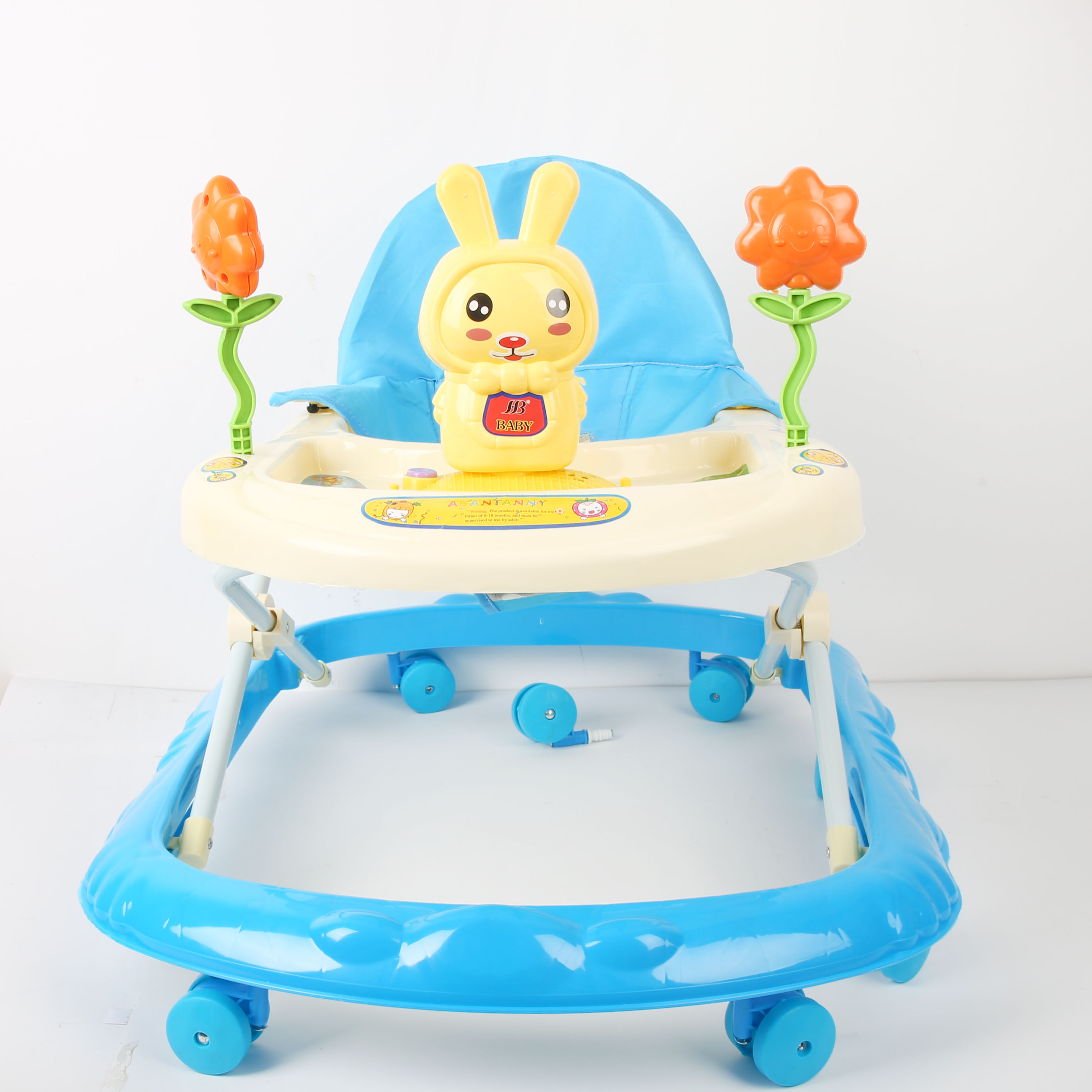 Baby walker anti-O-leg baby multi-function anti-rollover baby sittable pushable learning cart starter buggy learning cart cute blue Item Picture