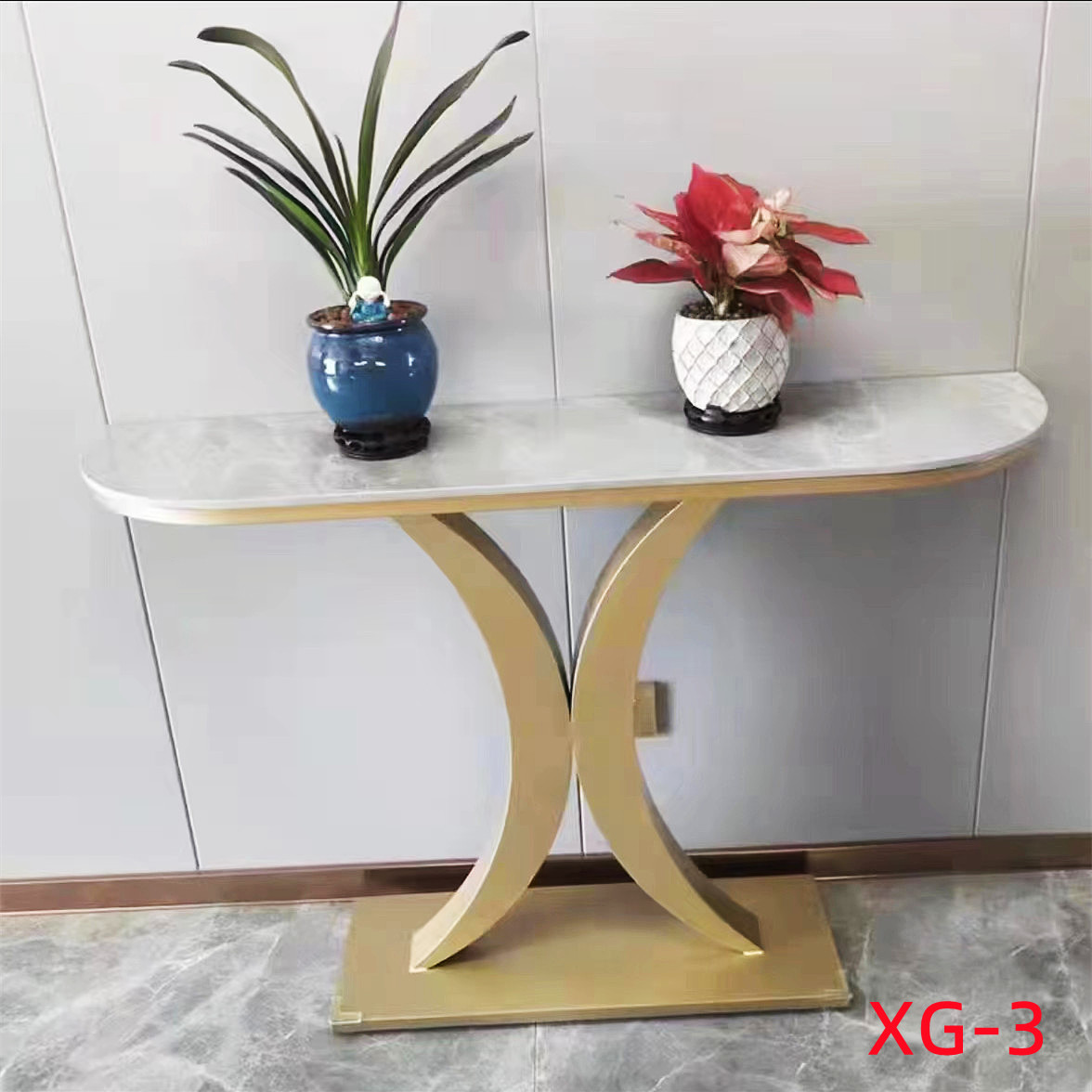 意式岩板创意玄关台入户轻奢玄关桌极简风格玄关柜靠墙半圆端景台详情3