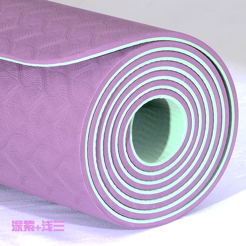 特价加长6mm环保tpe双色瑜伽垫 瑜伽垫tpe 健身防滑垫详情11