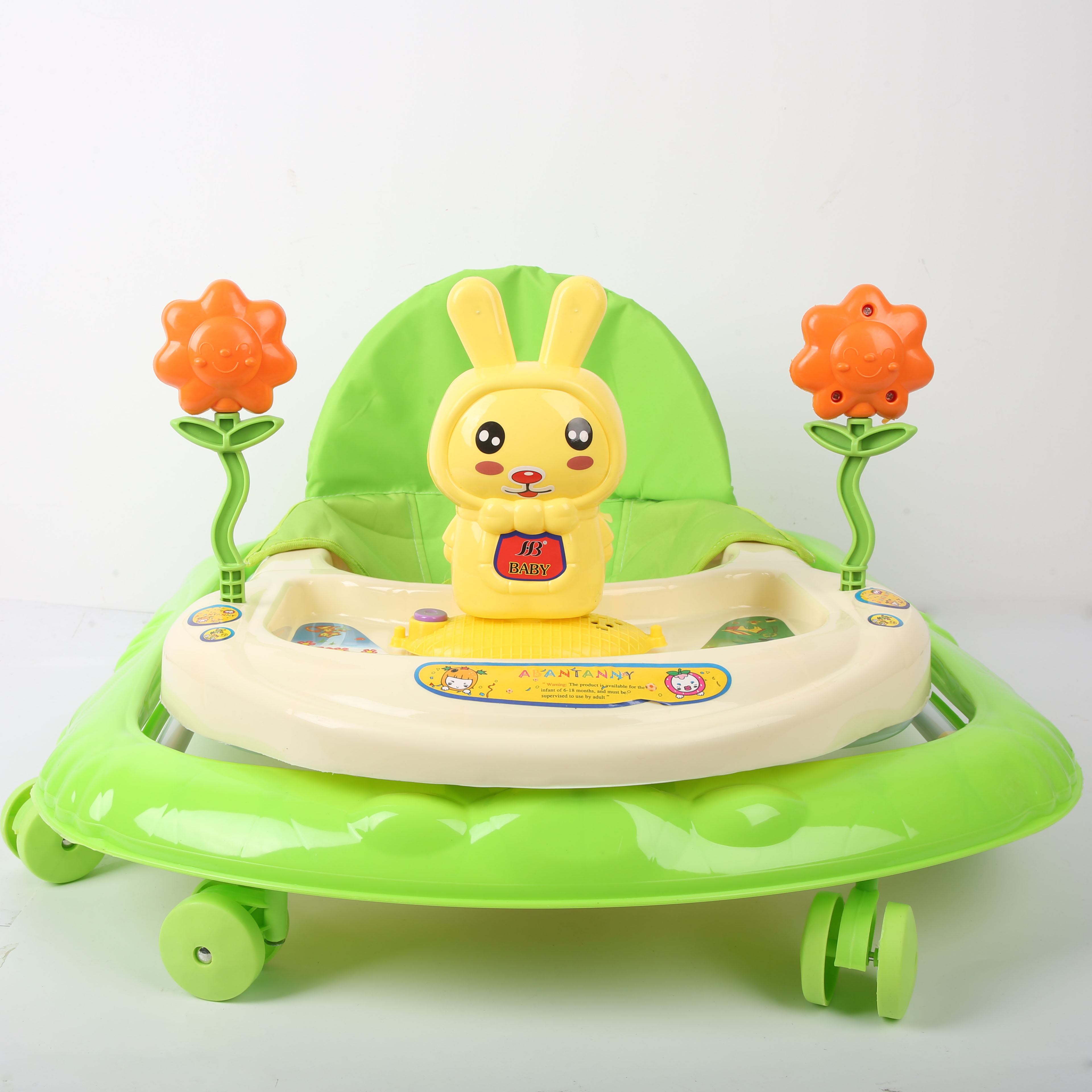 Baby walker anti-O-leg baby multi-functional anti-rollover baby sittable push-learning vehicle starter buggy driving lovely green details Picture