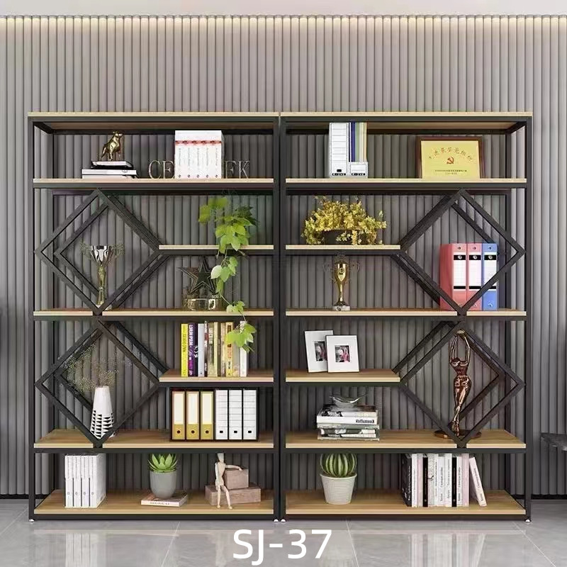 吕字家具-北欧书架落地置物架多层客厅玄关轻奢铁艺隔断简约办公室收纳书柜详情8