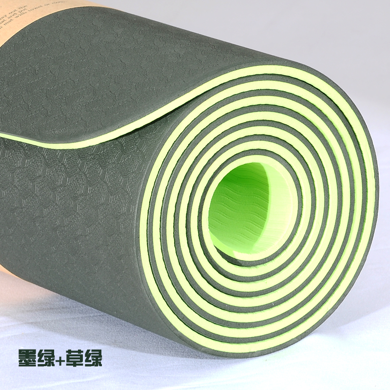 特价加长6mm环保tpe双色瑜伽垫 瑜伽垫tpe 健身防滑垫详情5