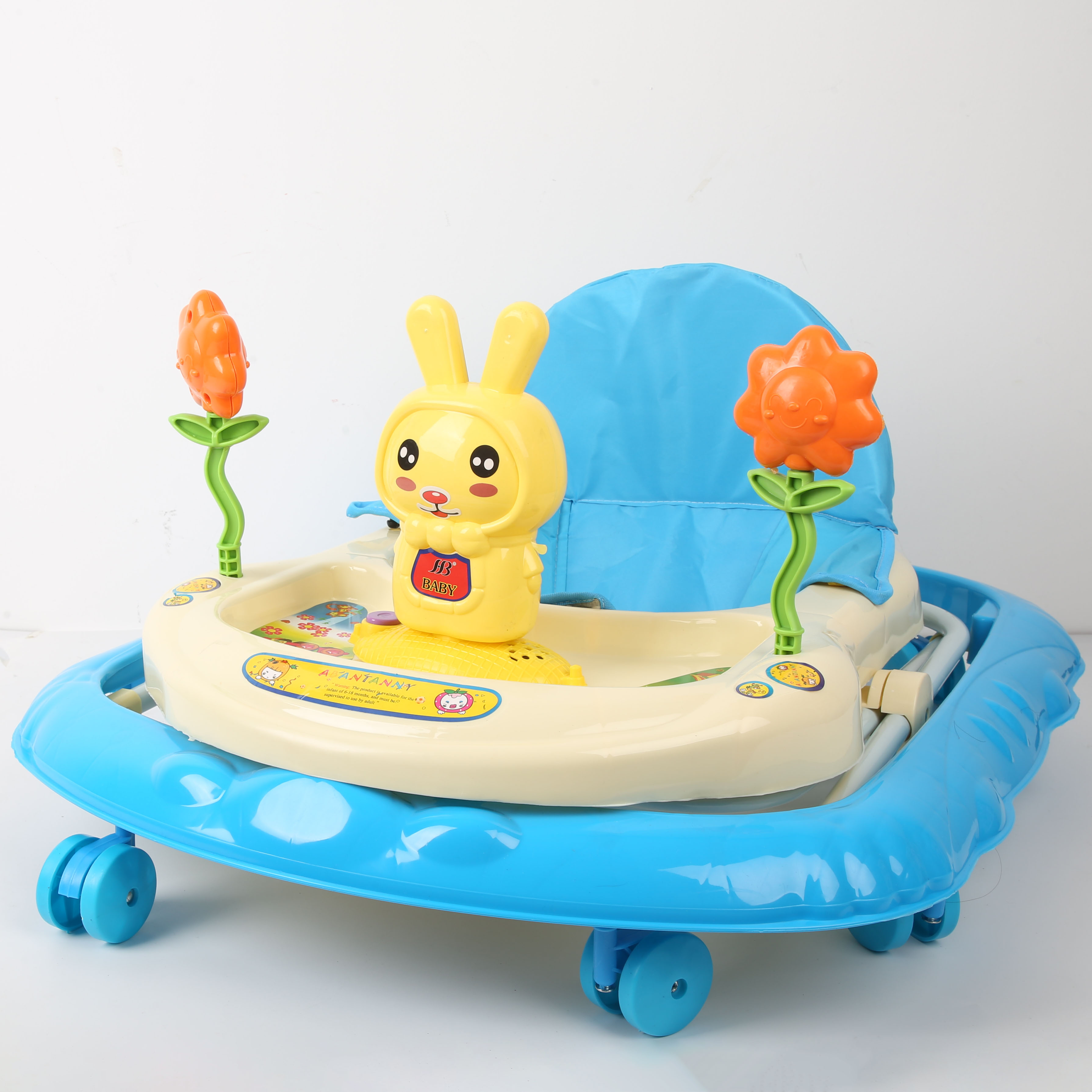 Baby walker anti-O-leg baby multi-function anti-rollover baby sittable pushable learning cart starter buggy learning cart cute blue Application Scenario