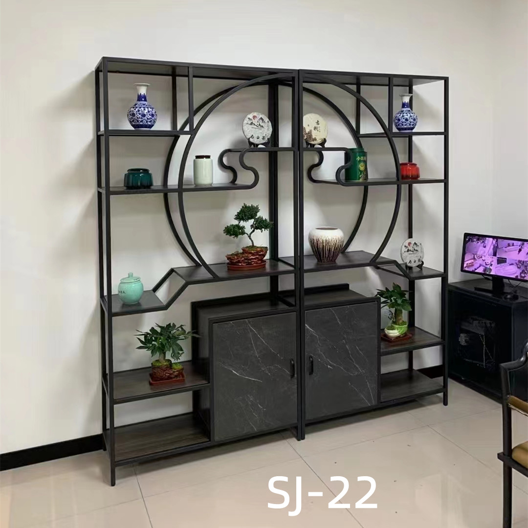 吕字家具-北欧书架落地置物架多层客厅玄关轻奢铁艺隔断简约办公室收纳书柜详情9