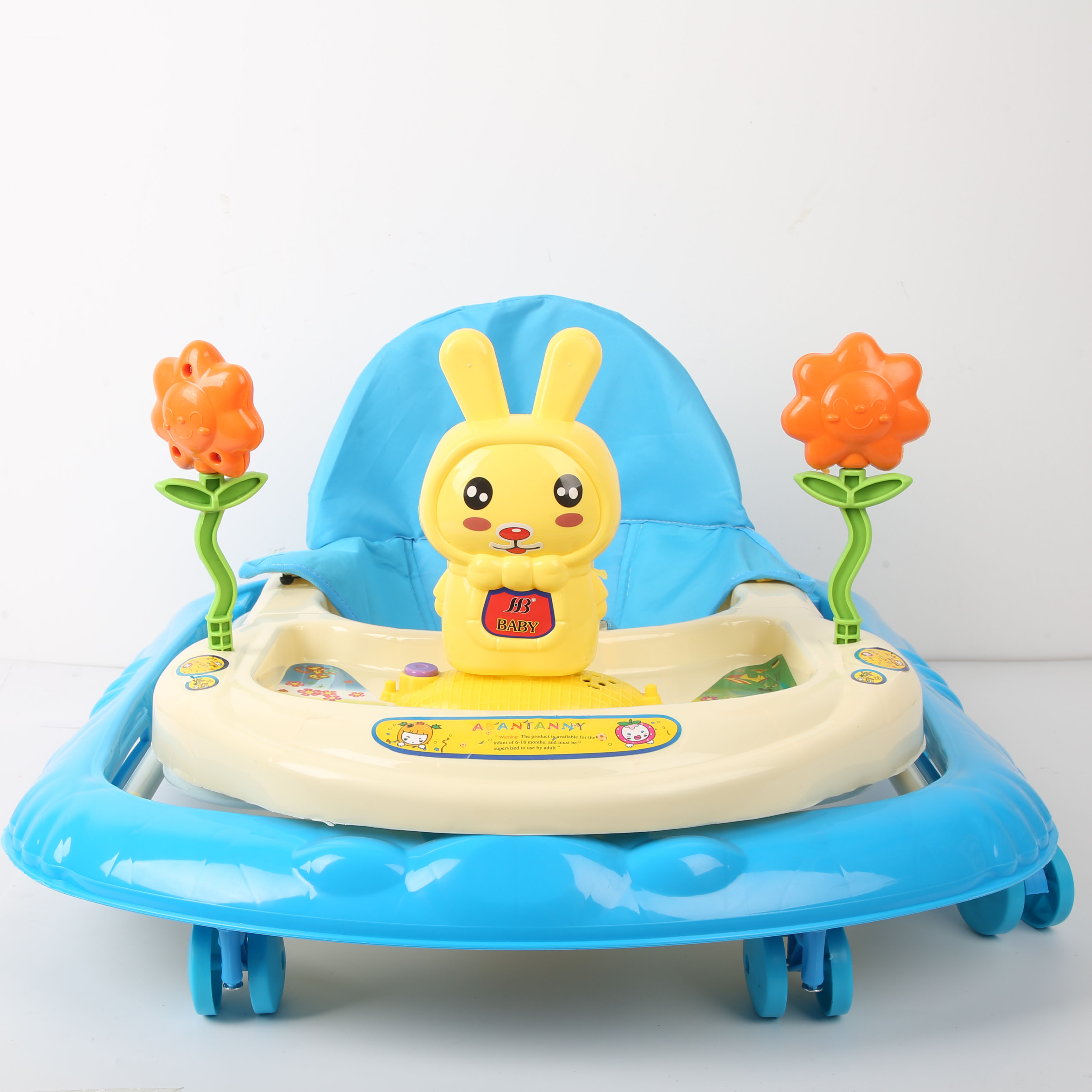 Baby walker anti-O-leg baby multi-function anti-rollover baby sittable pushable learning cart starter buggy learning cart cute blue details Picture