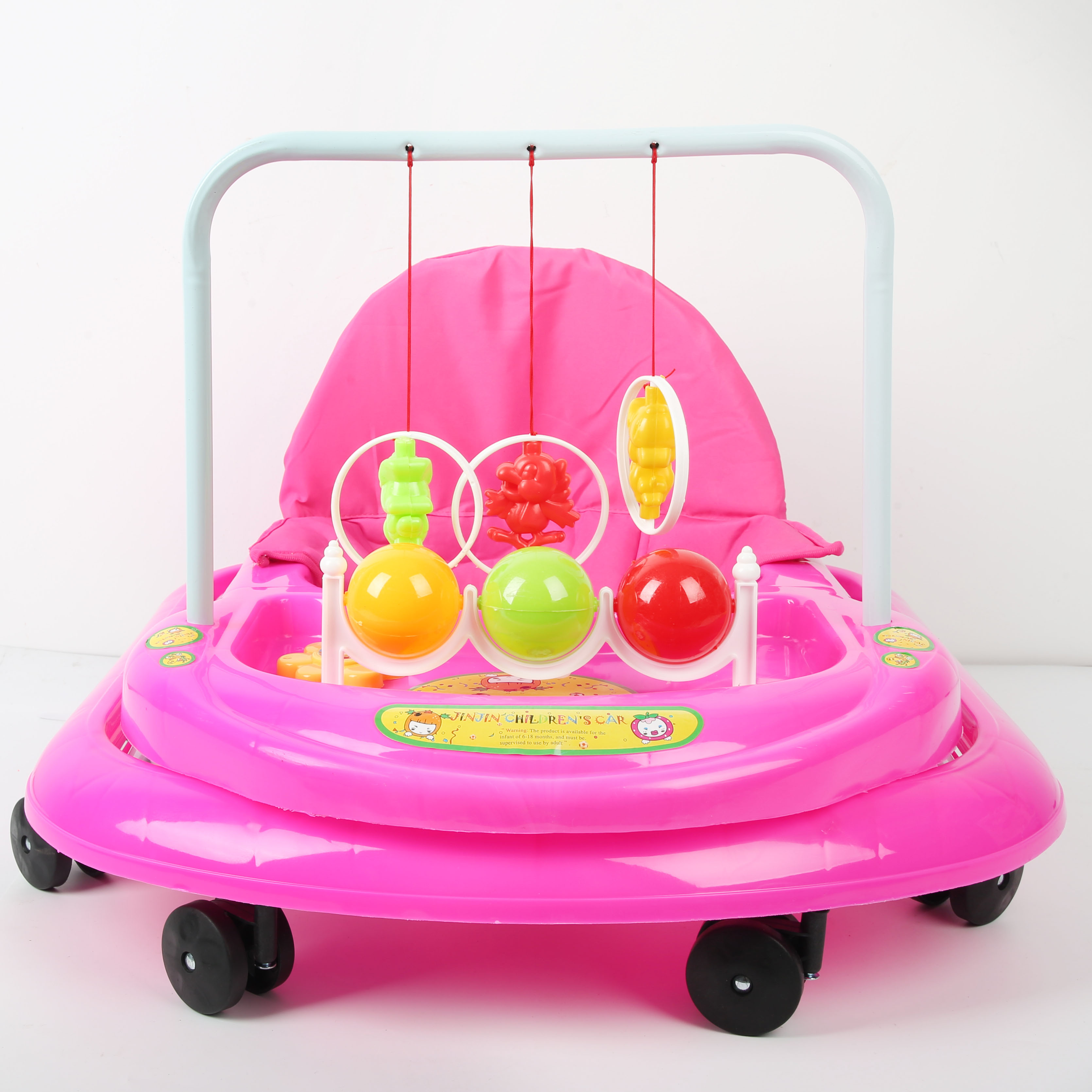 Baby walker anti-O-leg baby multi-function anti-rollover baby sittable push-able learning cart starter buggy learning cart cute toy pink Item Picture
