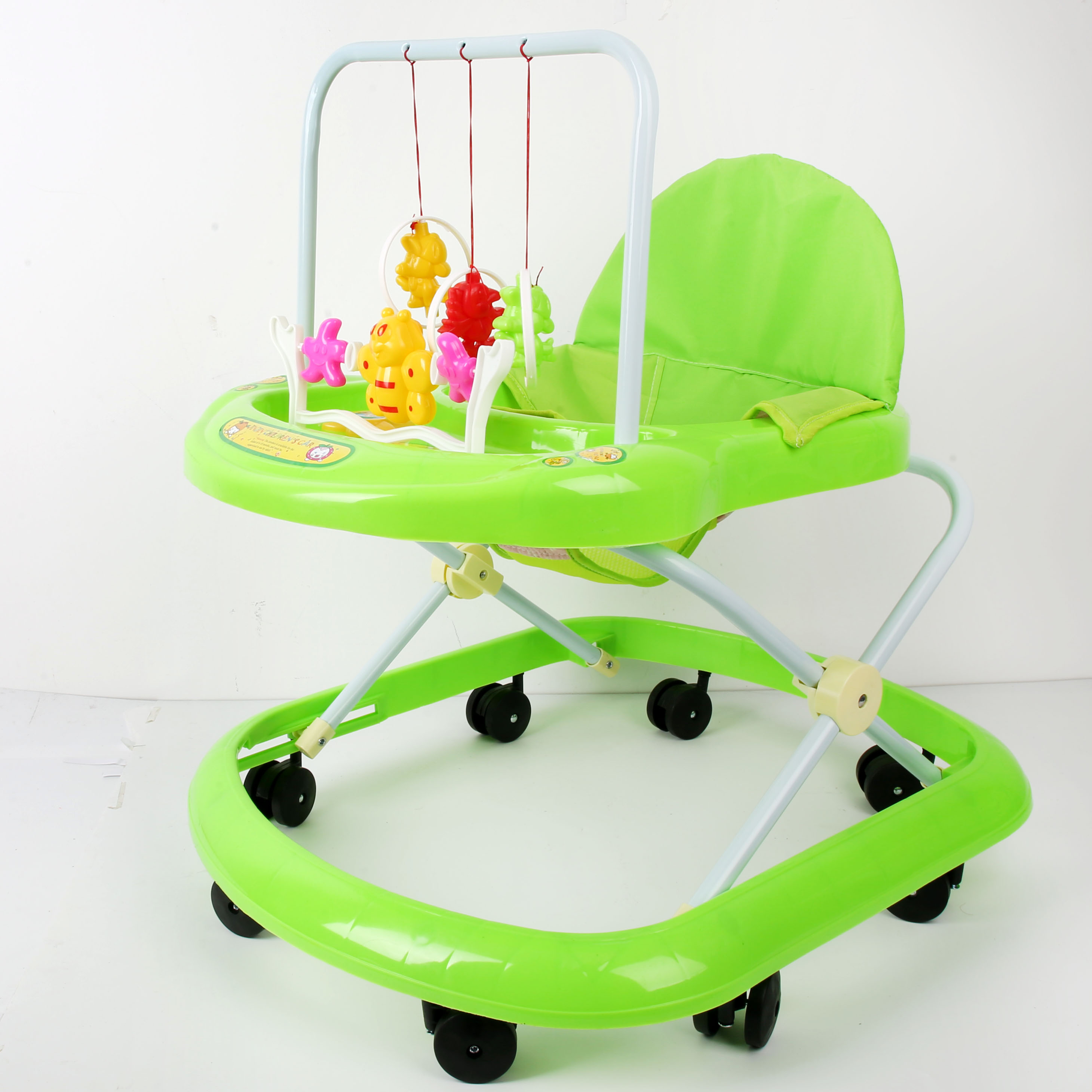 Baby walker anti-O-leg baby multi-functional anti-rollover baby sittable and push-able learning cart starter buggy learning cart cute green bee toy rack thumbnail