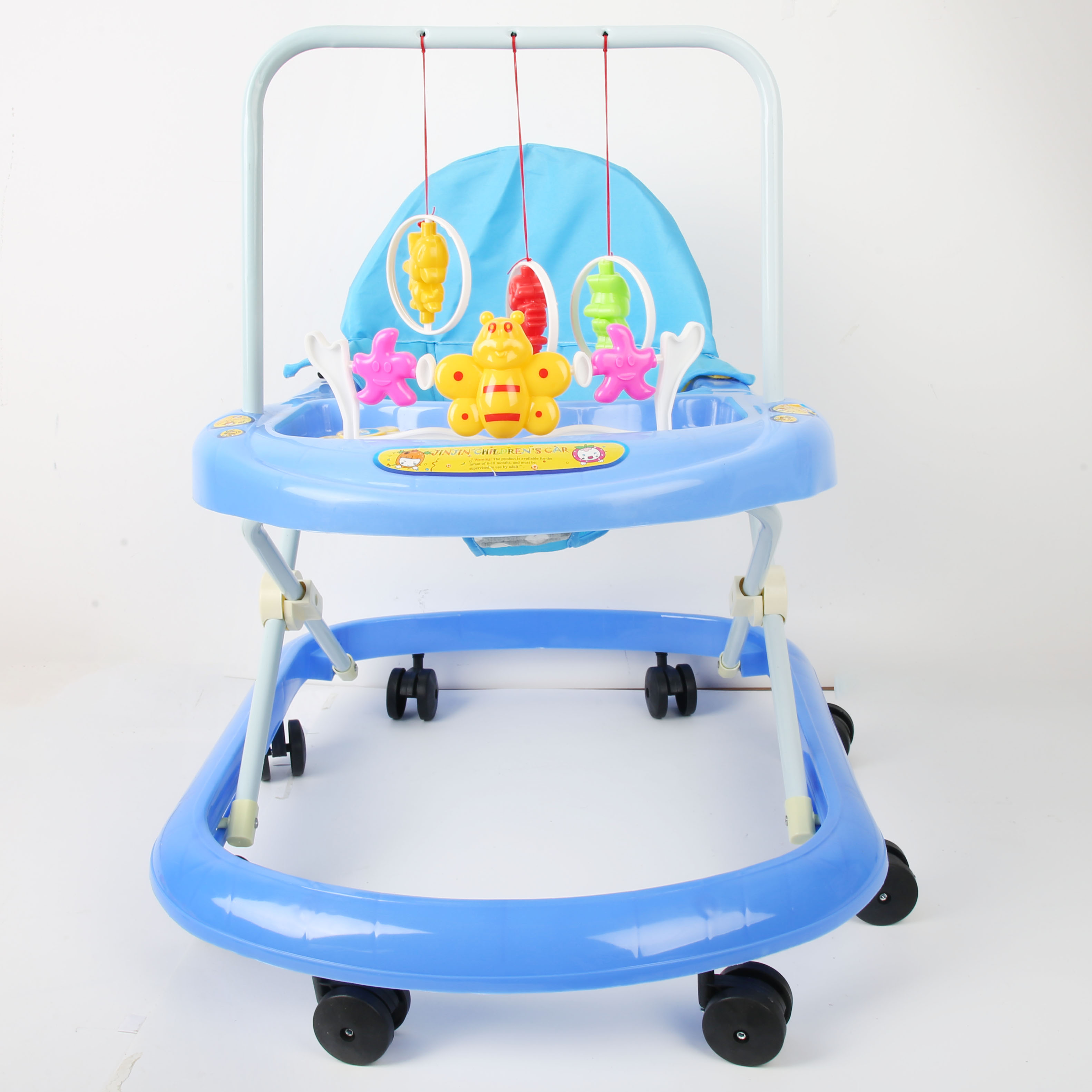 Baby walker anti-O-leg baby multi-function anti-rollover baby sittable pushable learning wagon starter buggy learning wagon hanger blue Application Scenario