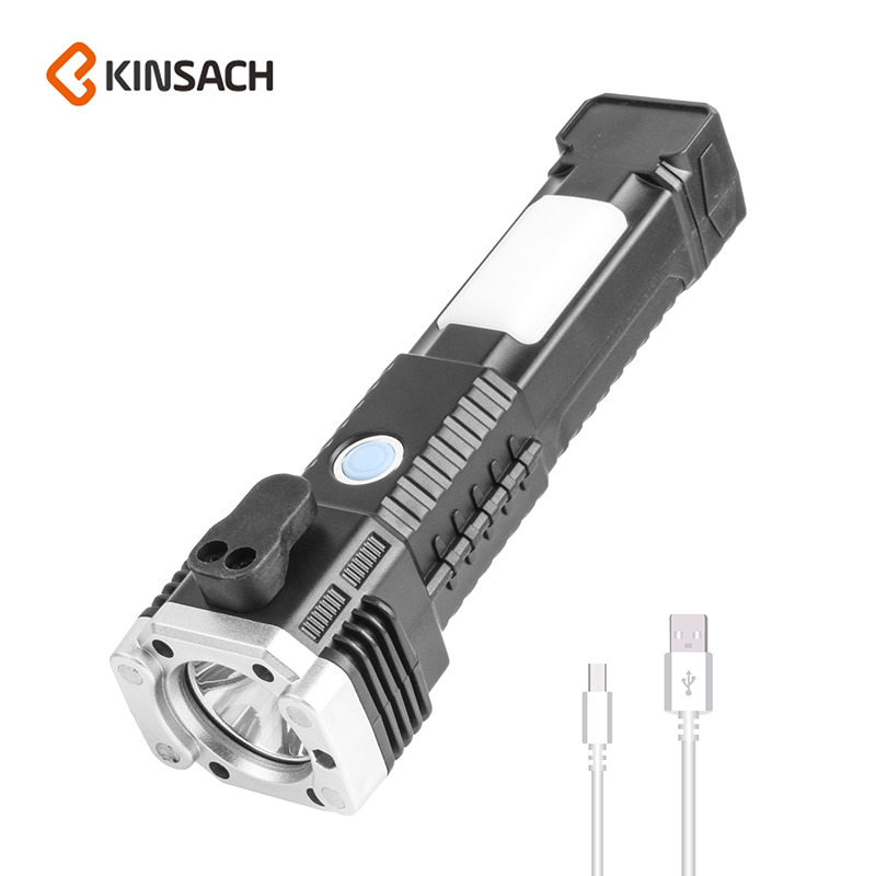 功能汽车破窗安全锤强光手电筒车载COB应急消防逃生破窗器手电筒